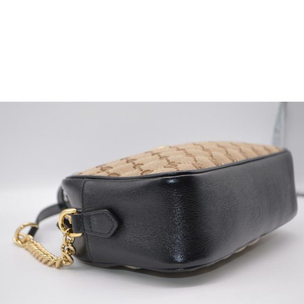 30465 3 Gucci GG Canvas Marmont Chain Leather Shoulder