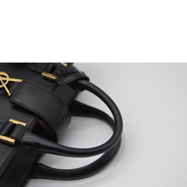 30496 4 Saint Laurent Baby Cabas Monogram Shoulder Bag Black