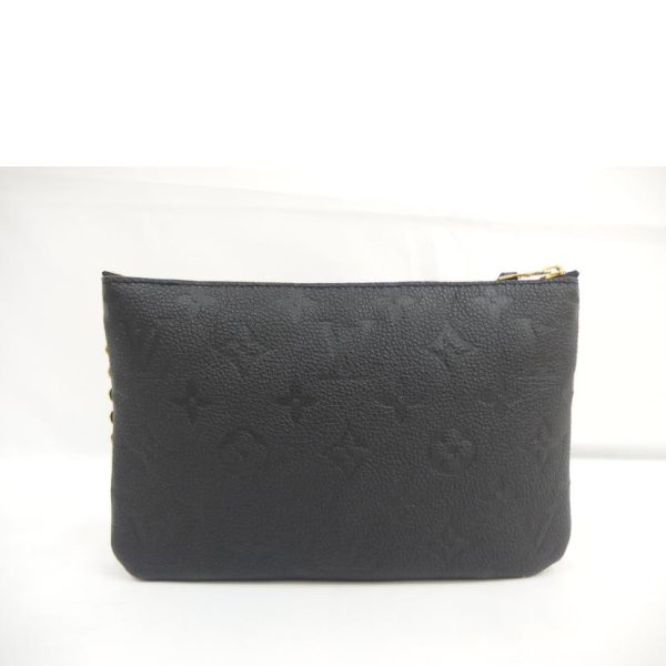 30540 2 Louis Vuitton Pochette Double Zip Shoulder Bag Black