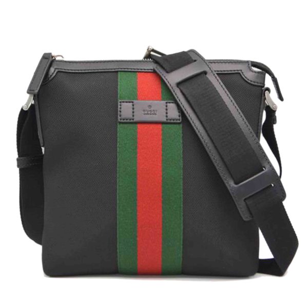 30557 1 Gucci Techno Canvas Sherry Line Leather Shoulder Bag