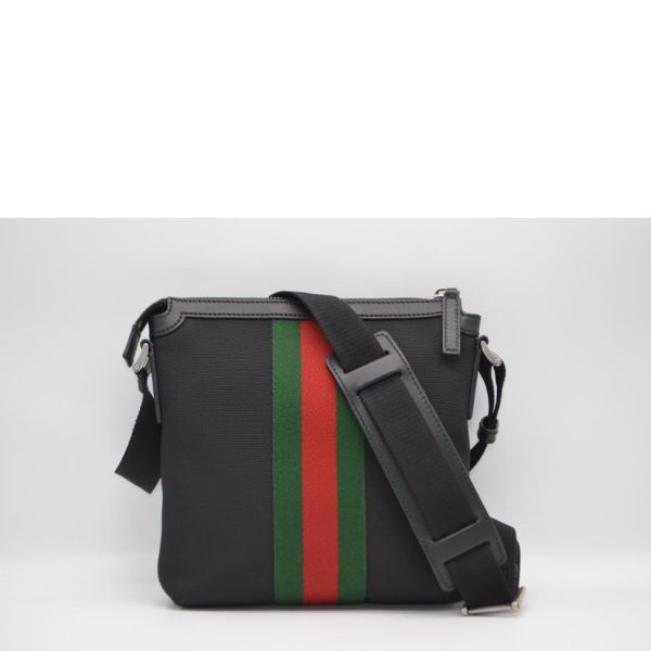 30557 2 Gucci Techno Canvas Sherry Line Leather Shoulder Bag