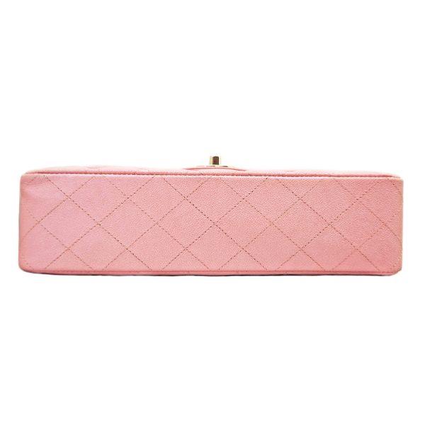 3086051029101 4 Chanel Matelasse Double Flap Chain Leather Clutch Bag Pink