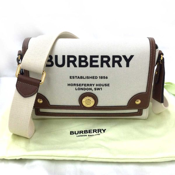 3100444 16n 10 Burberry Shoulder Bag White Brown