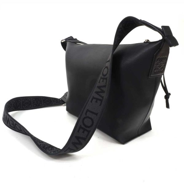 3100483 4n 2 Loewe Cubby Calfskin Crossbody Shoulder Bag Black