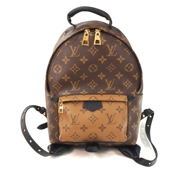 3100766 32n 1 Louis Vuitton Monogram Reverse PVC Leather Palm Springs Pack Bag Brown Black