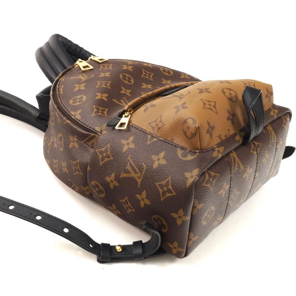 3100766 32n 3 Louis Vuitton Monogram Reverse PVC Leather Palm Springs Pack Bag Brown Black