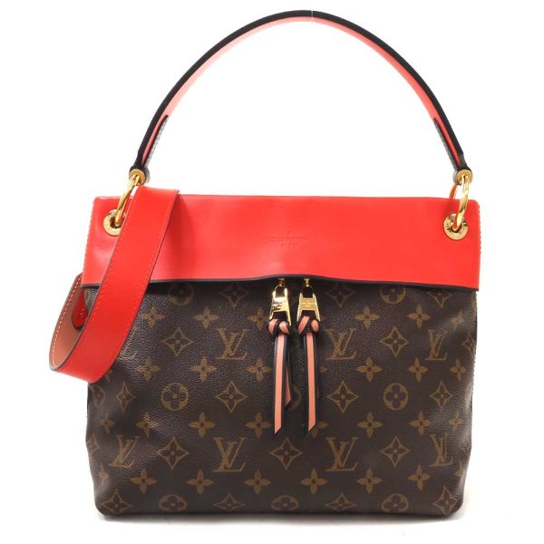 3100879 66n 1 Louis Vuitton Tuileria Bezas Monogram Kabuki RFID Monogram 2 Way Shoulder Bag Brown Red Pink