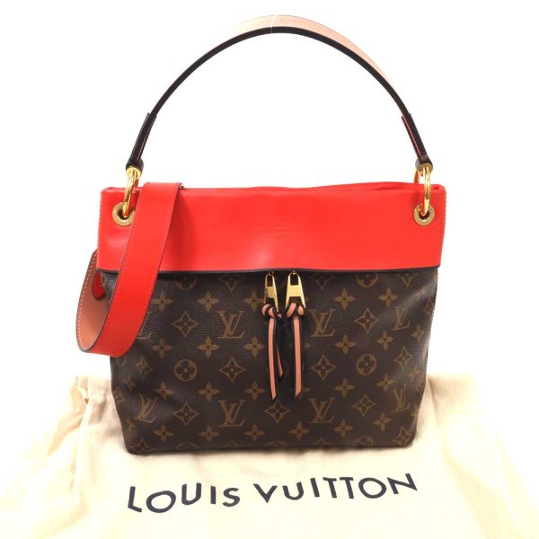 3100879 66n 13 Louis Vuitton Tuileria Bezas Monogram Kabuki RFID Monogram 2 Way Shoulder Bag Brown Red Pink