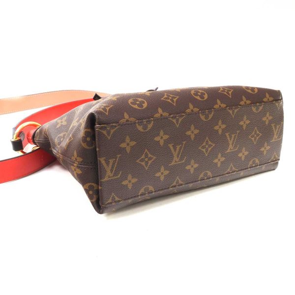 3100879 66n 3 Louis Vuitton Tuileria Bezas Monogram Kabuki RFID Monogram 2 Way Shoulder Bag Brown Red Pink