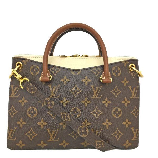 31008799317 23t Louis Vuitton Pallas BB Monogram Calf Leather 2 Way W Zipper Shoulder Bag Brown