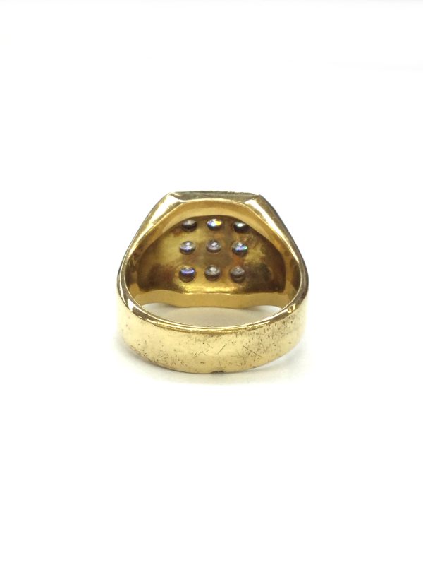 3103159 641n 4 Seal Stand Diamond Wide Design Nasu Shiobara Ring Yellow Gold