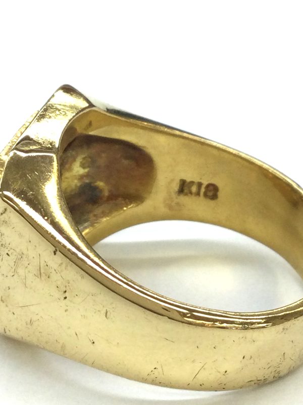 3103159 641n 5 Seal Stand Diamond Wide Design Nasu Shiobara Ring Yellow Gold