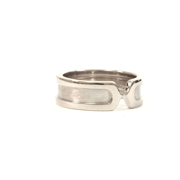 3103407 20n 2 Cartier 2C Engraved Ring White Gold