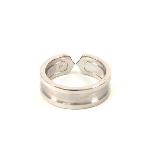 3103407 20n 4 Cartier 2C Engraved Ring White Gold