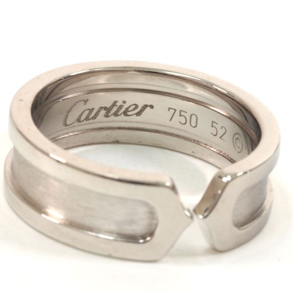 3103407 20n 5 Cartier 2C Engraved Ring White Gold