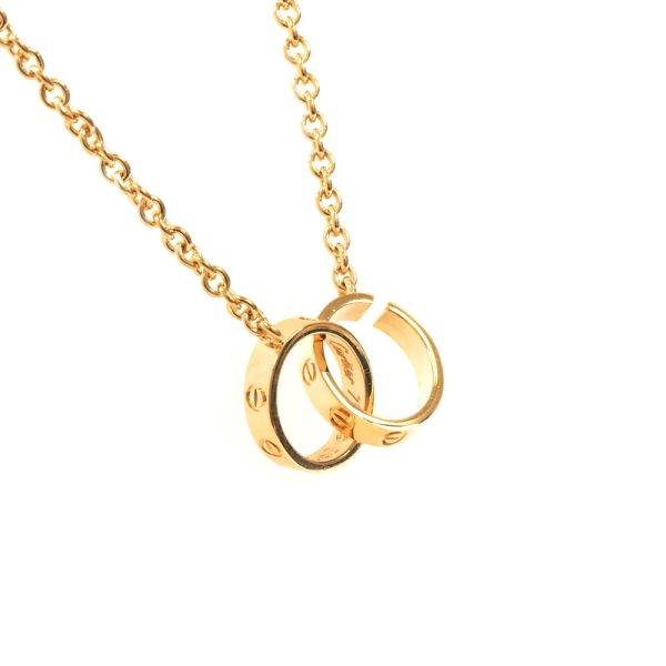 3103460 3n 2 Cartier Baby Love Engraved Screw Design Necklace Yellow Gold