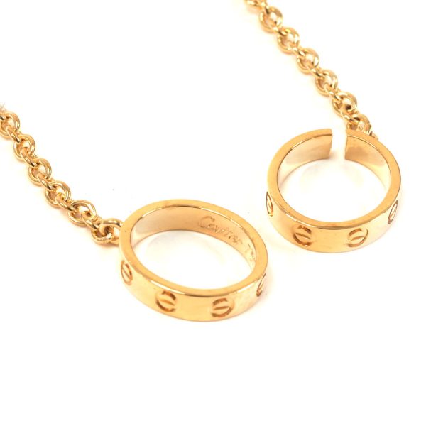 3103460 3n 4 Cartier Baby Love Engraved Screw Design Necklace Yellow Gold