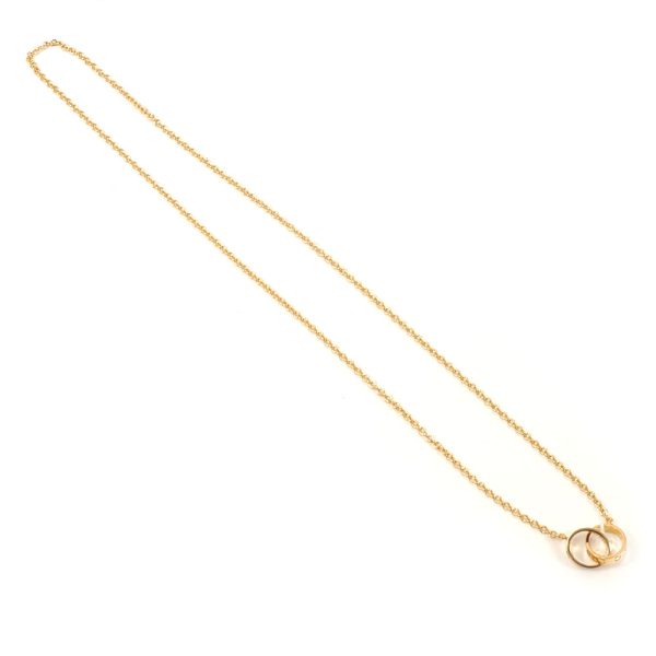 3103460 3n 6 Cartier Baby Love Engraved Screw Design Necklace Yellow Gold