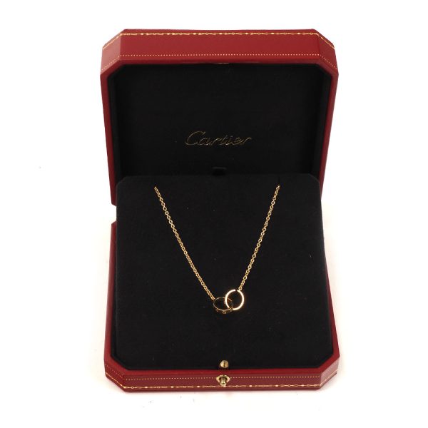 3103460 3n 9 Cartier Baby Love Engraved Screw Design Necklace Yellow Gold