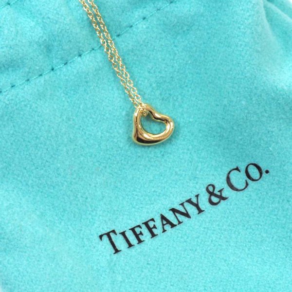 3103462 58n 8 Tiffany Co Open Heart Necklace Yellow Gold