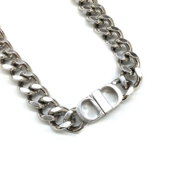 3103477 28n 2 Christian Dior Icon CD Chain Link Necklace Silver