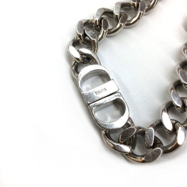 3103477 28n 3 Christian Dior Icon CD Chain Link Necklace Silver