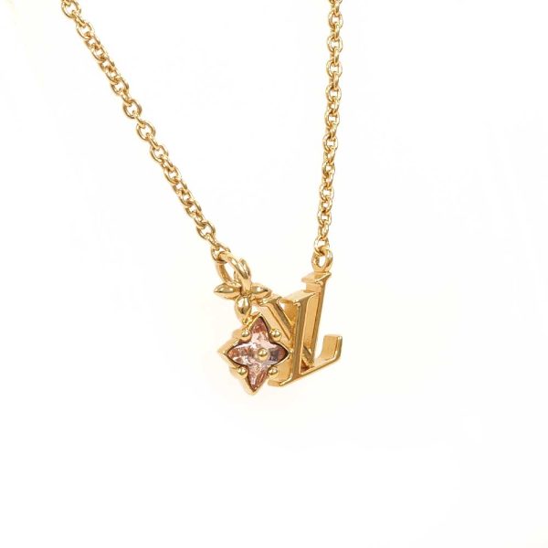 3103494 18n 3 Louis Vuitton LV Lulu Glam Metal Truss Flower Charm Necklace Yellow Pink Gold