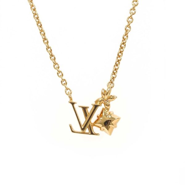 3103494 18n 4 Louis Vuitton LV Lulu Glam Metal Truss Flower Charm Necklace Yellow Pink Gold