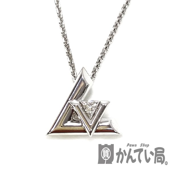 31034949315 26 01u Louis Vuitton LV Vault One PM Diamond Pendant Necklace White Gold