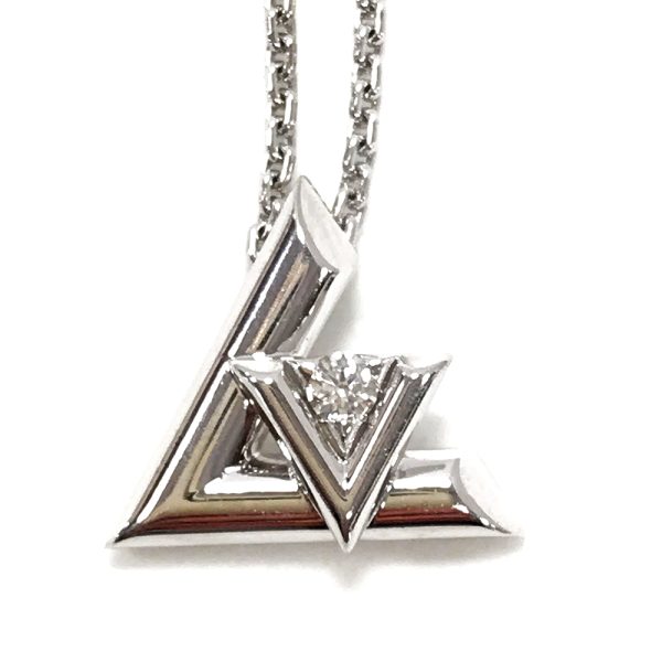 31034949315 26 03u Louis Vuitton LV Vault One PM Diamond Pendant Necklace White Gold