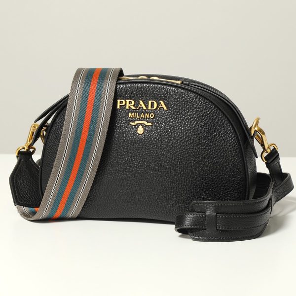 310830100 1 Prada Shoulder Bag Pochette Logo Plate Nero Black