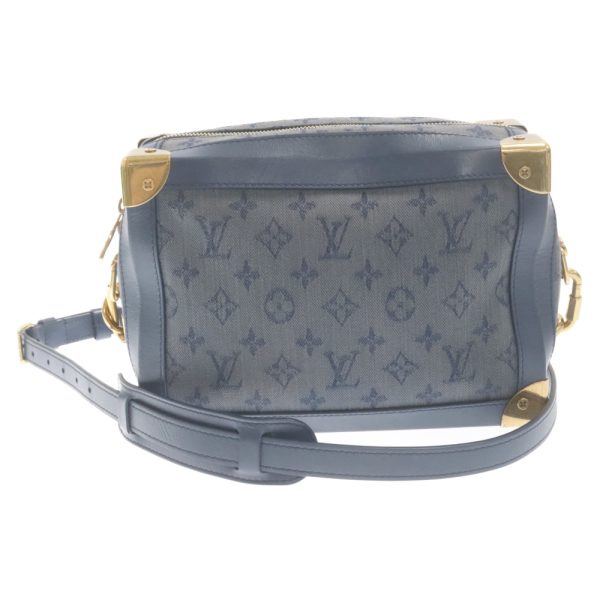 3124e140013 2a LOUIS VUITTON Monogram Denim Soft Trunk Shoulder Bag Denim Navy