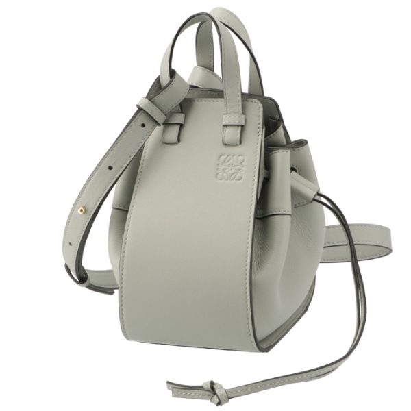 31430v0700241760 Loewe Hammock Drawstring Mini Shoulder Bag Gray