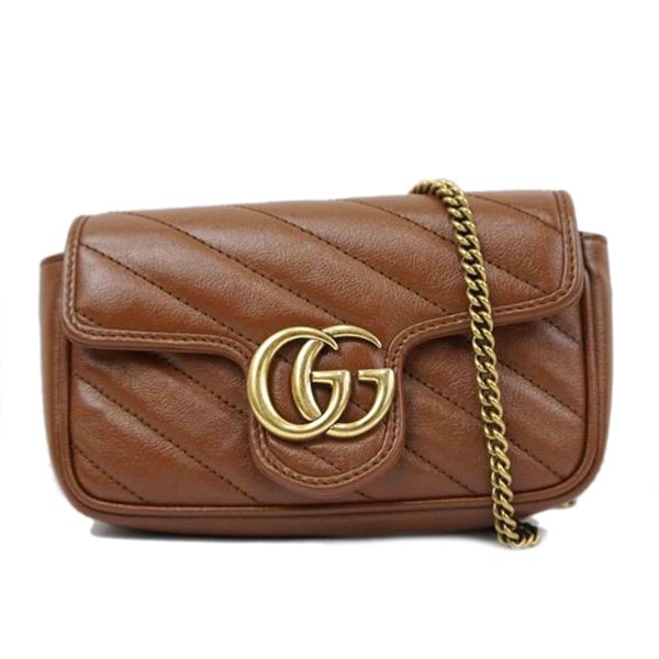 31950 1 Gucci GG Marmont Chain Mini Shoulder Bag Black