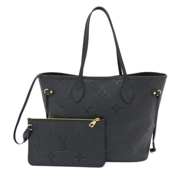 31983 1 Louis Vuitton MM Monogram Empriente Never Full Bag Noir