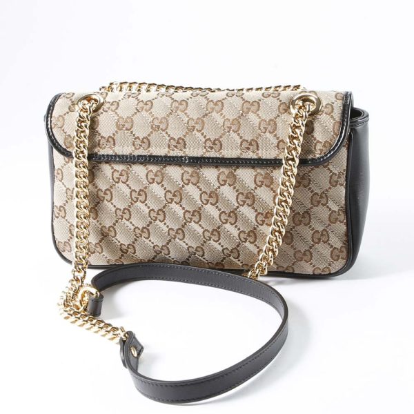 320100kwa290016 1 Gucci GG Marmont 20 Chain Shoulder Bag Beige