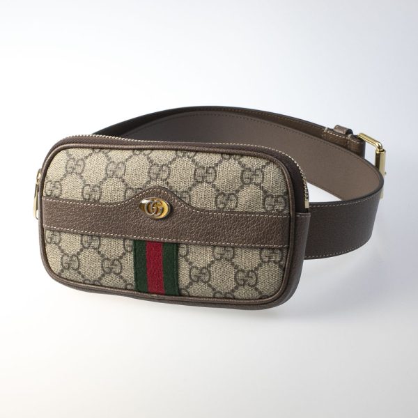 320110kwa010003 Gucci Ophidia GG Supreme Waist Pouch Leather Belt Bag Beige