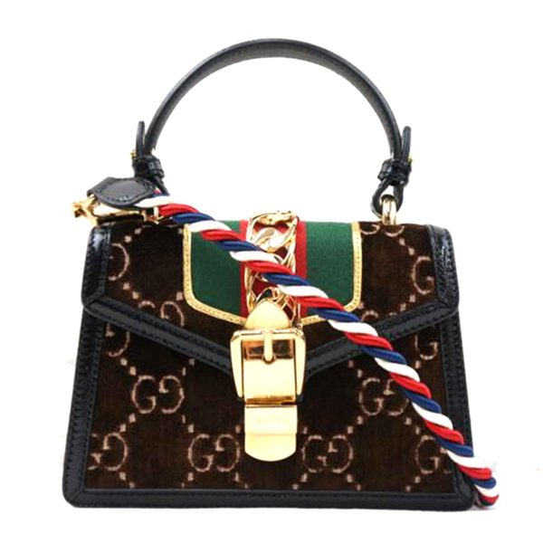 32015 1 Gucci Sylvie Velor Handbag