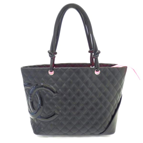 32189 1 Chanel Cambon Line Coco Mark Tote Bag Black