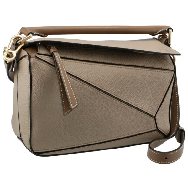 32212kbs2100532566 Loewe Puzzle Small Shoulder Bag Beige