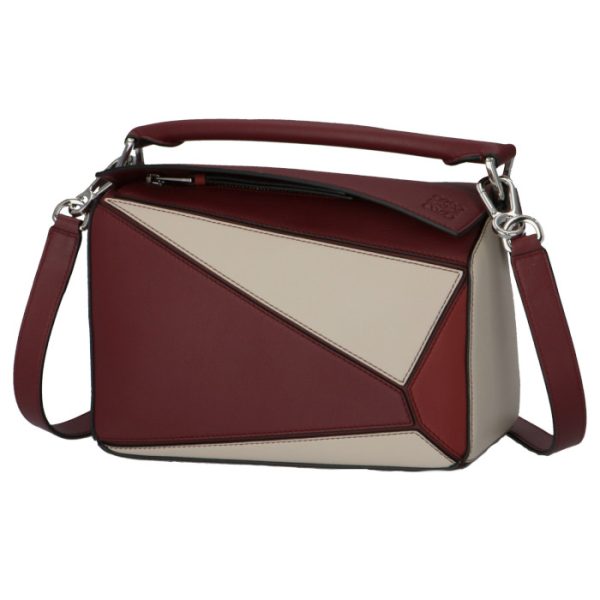 32230os2100246968 1 Loewe Puzzle Small 2way Shoulder Bag Wine Garnet Dark Red