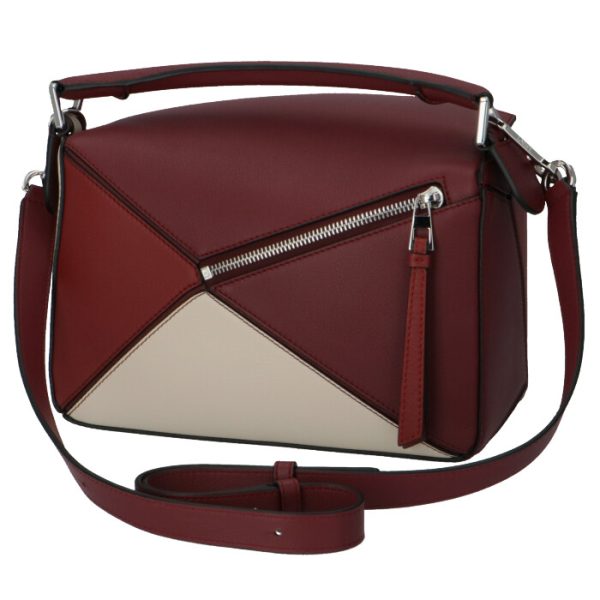 32230os2100246968 2 Loewe Puzzle Small 2way Shoulder Bag Wine Garnet Dark Red