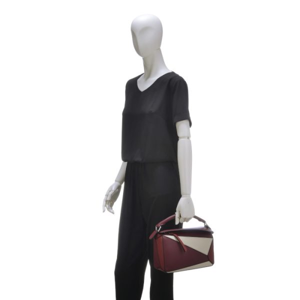 32230os2100246968 8 Loewe Puzzle Small 2way Shoulder Bag Wine Garnet Dark Red