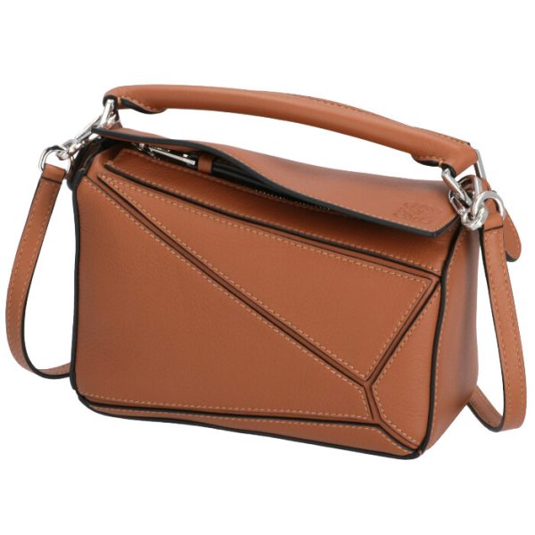 32230u9500242530 1 Loewe Puzzle Mini Shoulder Bag Tan Brown