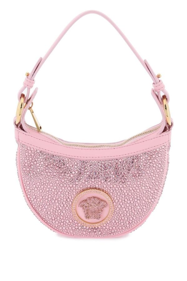 3239640db467372 ba 1 Versace Detachable Single Handle Leather Mini Bag Pink