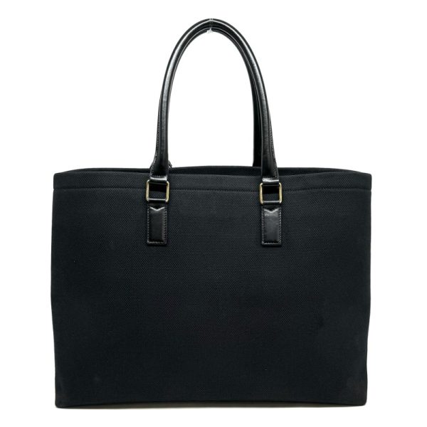 32446 2 Celine Horizontal Canvas Leather Cover Tote Bag Black