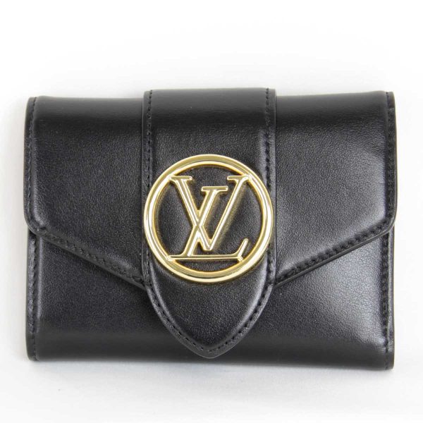 3255230905783t 1 Louis Vuitton Portefeuille LV Pont Neuf Compact Trifold Wallet Smooth Leather Black