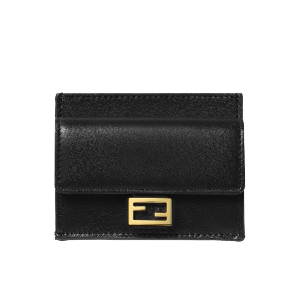 32607 0 Fendi Card Case Leather Wallet Black