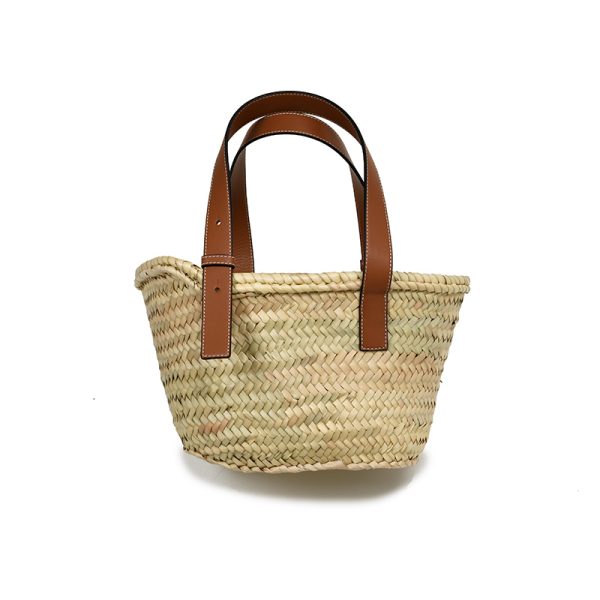 32702s93 2435 2 Loewe Natural Small Leather Basket Bag Beige