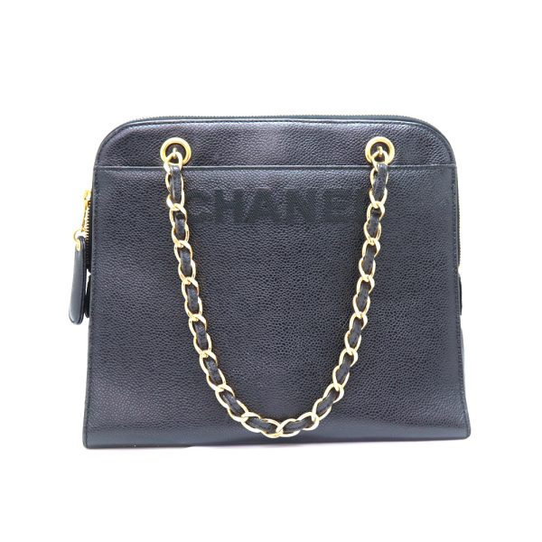 3308 1 Chanel Chain Leather Handbag Black